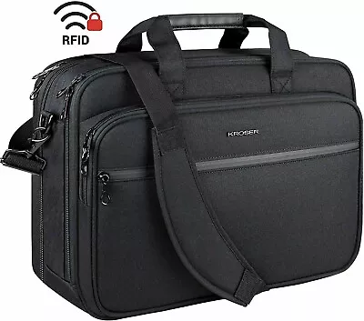 Laptop Bag 18  Expandable Fits Up To 17.3  Briefcase Large Travel Water-Repellen • $67.99