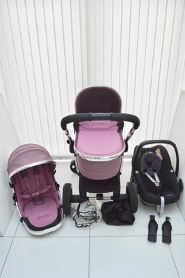 £429.99 • Buy Icandy Peach 3 Marshmallow Pram Pushchair Carrycot & Maxi Cosi Pebble Car Seat