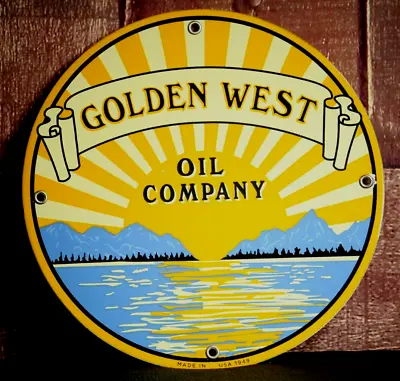 Golden West Oil Company    Porcelain Collectible Rustic Advertising • $89.95