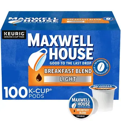 Maxwell House Light Roast K-Cup Coffee Pods Breakfast Blend (100 Ct.) • $52.99