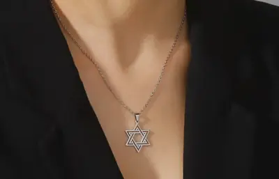 Star Of David Women And Men Stainless Steel Pendant Israel Judaica Silver Color  • $9.99