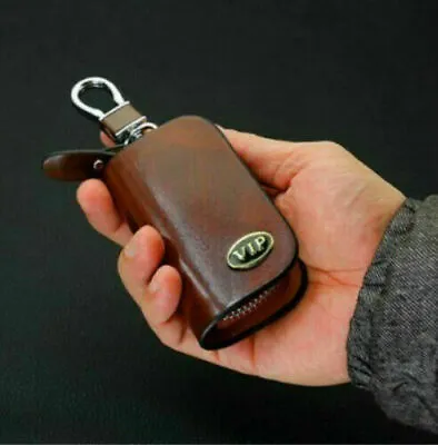 New Leather Car Logo Key Chain Holder Car Remote Key Case Zipper Pouch Bag • $20.89