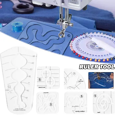 Garment Ruler Set Clear Acrylic Free Motion Sewing Machine Quilting Template • £19.99