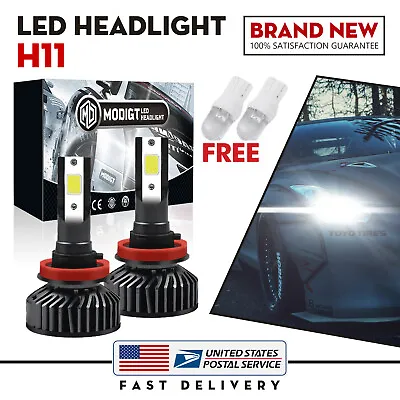H11 LED Headlight Super Bright Bulbs Kit 6000K White 300000LM HIGH/LOW BEAM • $10.88