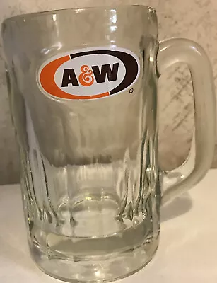 A&W AW Root Beer Dimpled Glass Mug Classic Logo Heavy 5 3/4” Great • $11.55