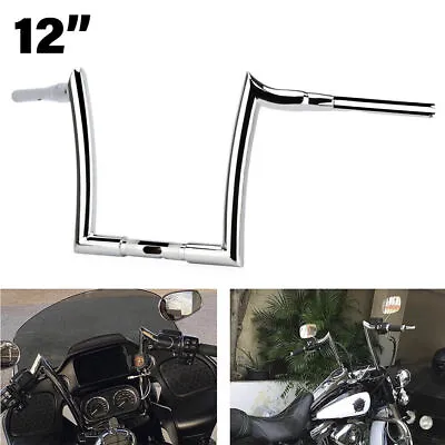 Motorcycle 12'' Rise Meathook Ape Hanger Handlebar Chrome For Harley Road Glide • $124.99