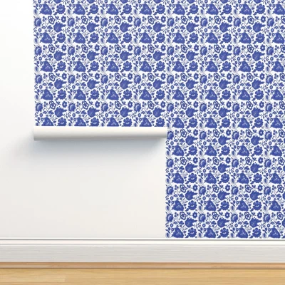 £52.39 • Buy Removable Water-Activated Wallpaper Jacobean Persian Paisley Flowers Floral