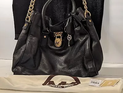 MICHAEL KORS Hamilton Large Saffiano Leather Tote Bag Orginal Tags And Bag Gold • $65