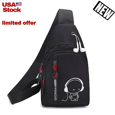 Bandolera Para Hombre Mochila Viaje Cartera Bolso De Hombro Sling Chest Bag New • $14.99