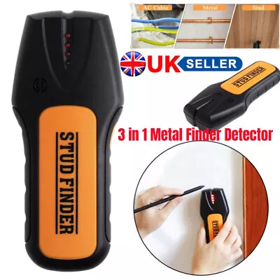 3 In 1 Metal Finder Detector Wood Stud AC Wire Cables Smart Wall Scanners Sensor • £8.99