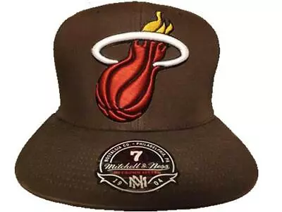 Miami Heat Mens Sizes 7 1/8-1/4-3/8-1/2-5/8 BROWN Camo Mitchell & Ness Hat $32 • $8.43