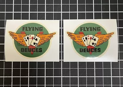 TWO NEW WW2 WWII USMC VMF 222 Squadron Insignia DECAL STICKER Flying Deuces • $10.99