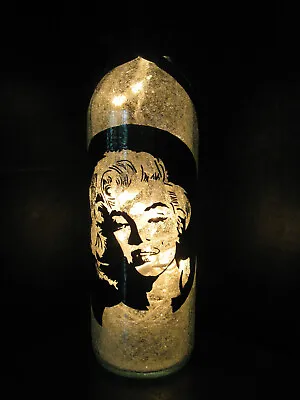 Hand Painted Marilyn Monroe  Night Light Lamp Made From Empty  Bottle 6 • $24.99