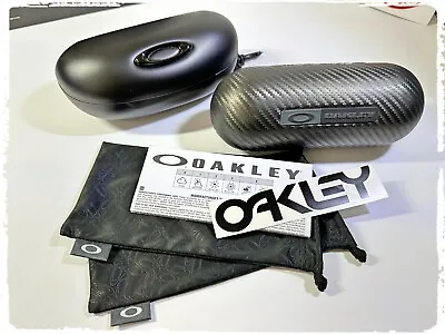 New Oakley Carbon Fiber Hard Case & Satin Clam Case W (2) SE Microbags & Decal • $47.54