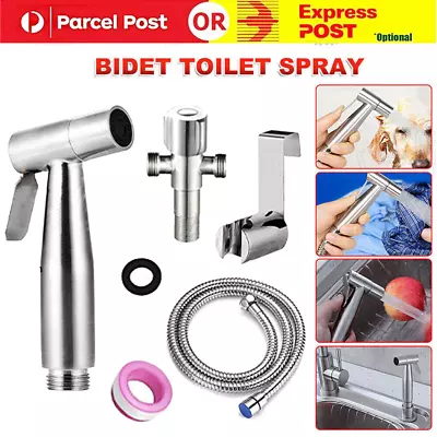 Stainless Steel Handheld Douche Bidet Toilet Spray Shower Shattaf Diverter Kit • $10.99