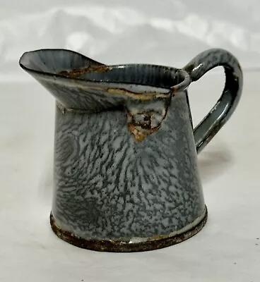 Vintage 1915-1935 Gray Graniteware Enamelware Measure 1/4 Pint • $75