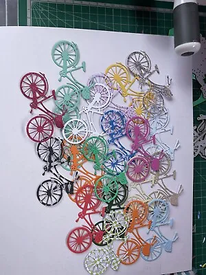Die Cuts 10 X Large Bicycle Topper For Cards. Embellishments. Decoration • £2.50