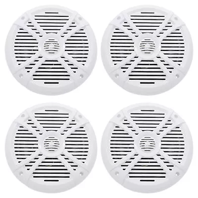 (4) Rockville RMSTS80W 8  2000 Watt Waterproof Marine Boat Speakers 2-Way White • $124.95