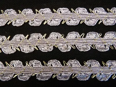 Antique Earlier Vintage Fancy Silk/Gold Metallic Trim 3/8  W Sold By 1 Y • $2.99