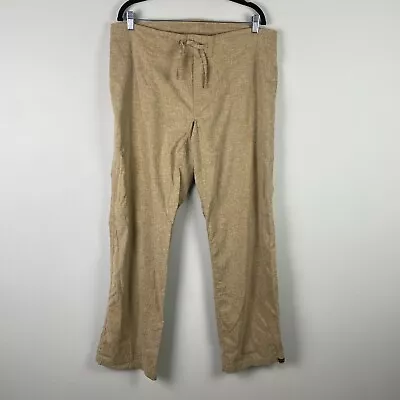 Prana Pants Mens Medium Tan Sutra Lounge Hemp Casual Lightweight Drawstring • $39.95