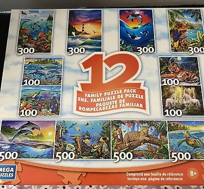 Mega Puzzles 12 Puzzles Unopened - 4 300 4 100 4 100 4 500 Nib • $16