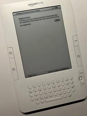 Amazon Kindle 2nd Generation D00701 White 6  LCD Built-In Keyboard NEW BATTERY • $45