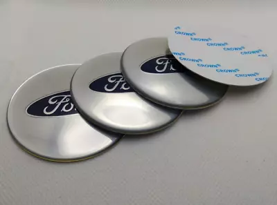 For Ford Wheel Centre Caps 4x65mm STICKERS Matte Silver Set Of 4 New • $29.99