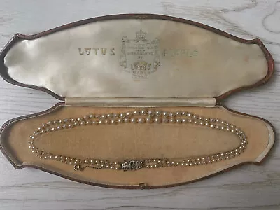 Vintage Retro Queen Coronation Year 1953 Lotus Pearls Double Necklace Silver • £29.99