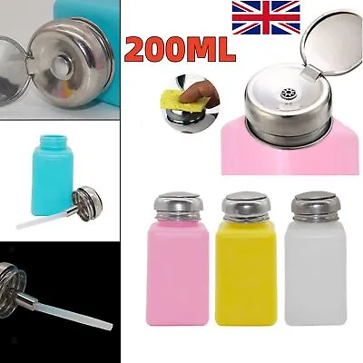 £4.37 • Buy Empty Pump Dispenser Liquid Nail Polish Acetone Remover Alcohol Plastic Bottle