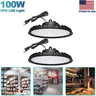 2Pack 100W LED UFO High Bay Light 6000K Work Shop Warehouse Industrial Lighting  • $29