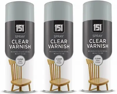 151 Clear Matt Varnish Spray 400ml X 3 • £11.11