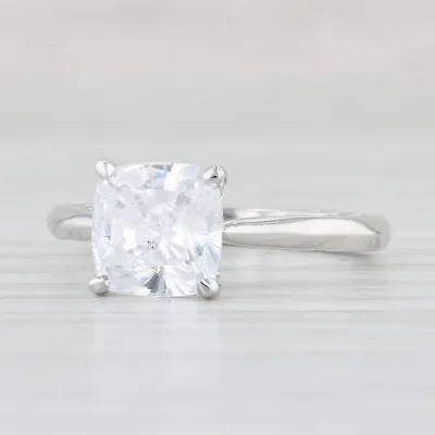 New A Jaffe Diamond Semi Mount Engagement Ring 18k White Gold Size 6 Hidden Halo • $1149.99