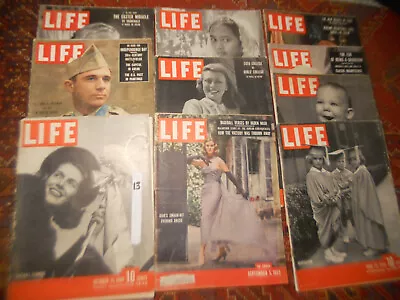 10 Lot LIFE MAGAZINE Lots ADS 1955 SHELLEY WINTERS 1949 1950 1940 1951 • $26.99