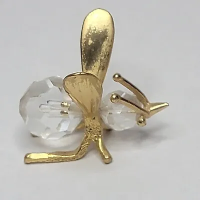 Swarovski Crystal Vintage Trimlite Bee Rare Figurine Miniature Insect Gold Clear • $29.95