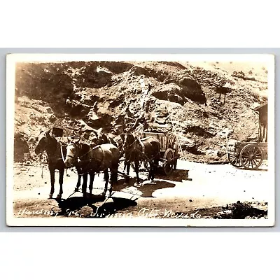 Postcard Hauling Virginia City Nevada Horses Mine Mining RPPC 0497 • $21.99