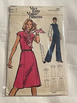 Vintage VOGUE Patterns 8507 Very Easy TopDress Pants Size 16 1970’s • $11.97