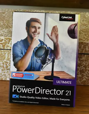 CyberLink PowerDirector 21 Ultimate Editor’s Choice Factory NEW Sealed • $39