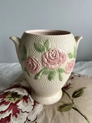 £12.50 • Buy Vintage Large Park Rose Floral Flower Traditional Planter Plant Pot Pottery Vase