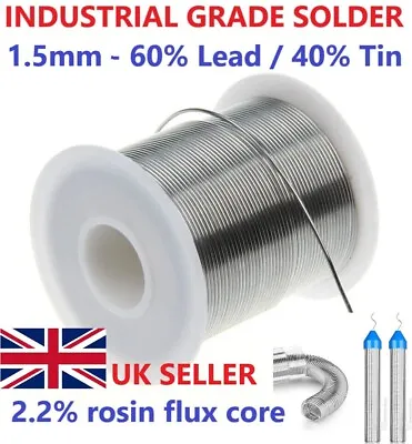 Solder Soldering Wire Premium 1.5mm 60/40 Rosin Flux Core Electronics PCB Repair • £59.97