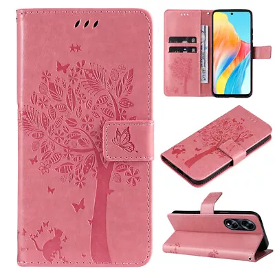 Tree Wallet Leather Flip Case Cover For OPPO A79 A38 A58 A98 A17 A78 A57 A77 A96 • $13.08