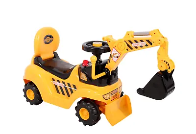 New Ricco 2 In 1 Ride On Digger Bulldozer Toy Car Helmet Sounds & Lights Age 1-6 • £29.98