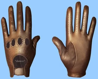 GENUINE KID LEATHER DRIVING GLOVES - NEW MENS Size 10 Or 2XL METALLIC BRONZE • $39.95