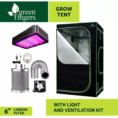 Greenfingers Grow Tent 1000W LED Grow Light 90X90X180cm Mylar 6  Ventilation Kit • $287.95