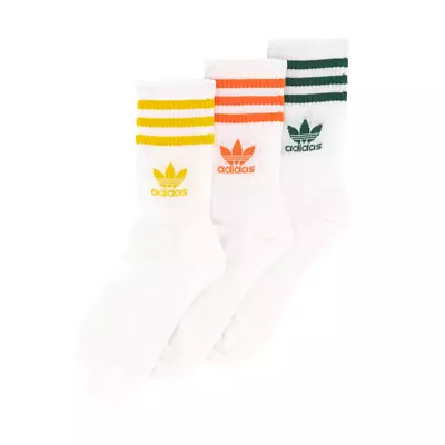 Adidas Crew Sock 3 Pack Gold/Orange/Green • $24.94