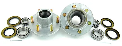 (2) Boat Trailer Galvanized Idler Hub 6 Lug W/ Bearings 1 1/4(15123)1 3/4(25580) • $168.02