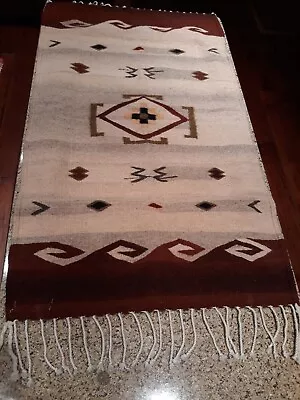 $48.95 • Buy Vintage Zapotec 100% Wool Throw Rug