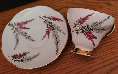 Vintage Foley Bone China Cup&Saucer- Heather Floral • $14.99