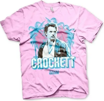 Miami Vice Crockett Palms T-Shirt Pink • £25.70