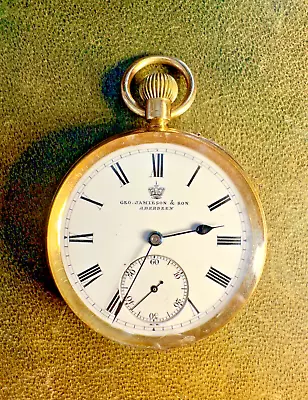 Large Hallmarked 18ct Solid Gold Victorian Pocket Watch George Jamieson Aberdeen • £3000