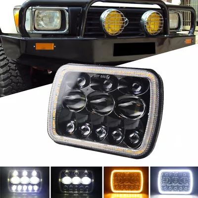 7x6 5X7 90W LED Headlight Halo DRL For 86-95 Jeep Wrangler YJ Cherokee XJ Chevy • $33.29